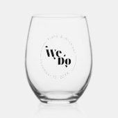 Decoratief modern huwelijk dat we gebruiken ID887 Wijnglas Zonder Voet (Voorkant)