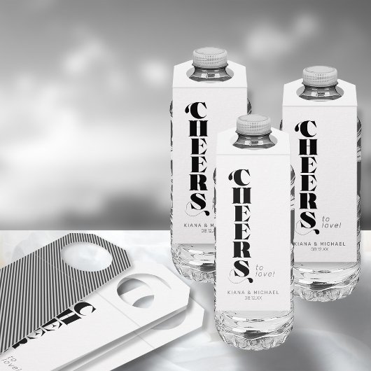 Decoratief Modern Wedding Cheers ID887 Flessenhanger