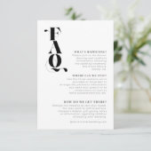 Decoratief Modern Wedding Details FAQ ID887 Informatiekaartje (Staand voorkant)