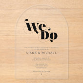 Decoratief Modern Wedding ID887 Acryl Uitnodigingen (Voorkant)