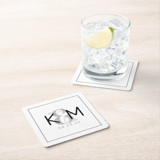 Decoratief Modern Wedding ID887 Kartonnen Onderzetters (Insitu)