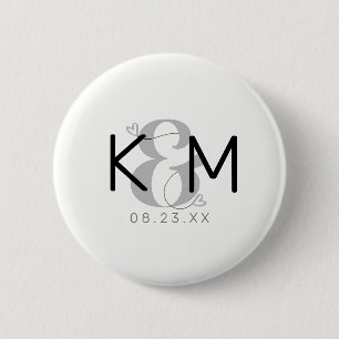 Decoratief Modern Wedding ID887 Ronde Button 5,7 Cm