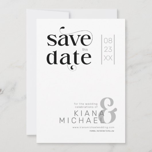 Decoratief Modern Wedding ID887 Save The Date (Voorkant)