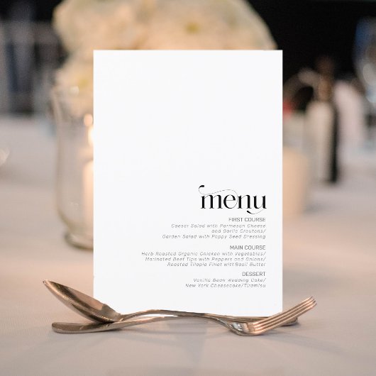 Decoratief Modern Wedding Menu ID887