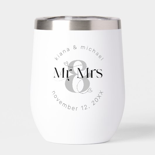 Decoratief Modern Wedding Mr & Mrs ID887 (Achterkant)