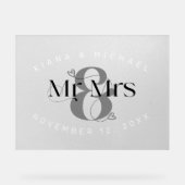 Decoratief Modern Wedding Mr & Mrs ID887 Acryl Bord (Voorkant)