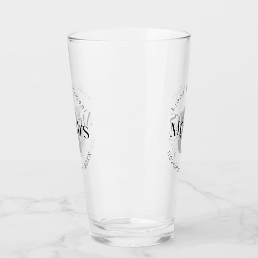 Decoratief Modern Wedding Mr & Mrs ID887 Glas (Links)