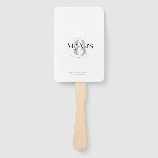 Decoratief Modern Wedding Mr & Mrs ID887 Handwaaier (Voorkant)