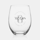 Decoratief Modern Wedding Mr & Mrs ID887 Wijnglas Zonder Voet