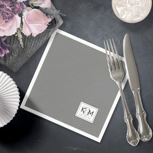 Decoratief Modern Wedding Pinstripe ID887 Servet
