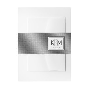 Decoratief Modern Wedding Pinstripe ID887 Uitnodigingen Wikkel