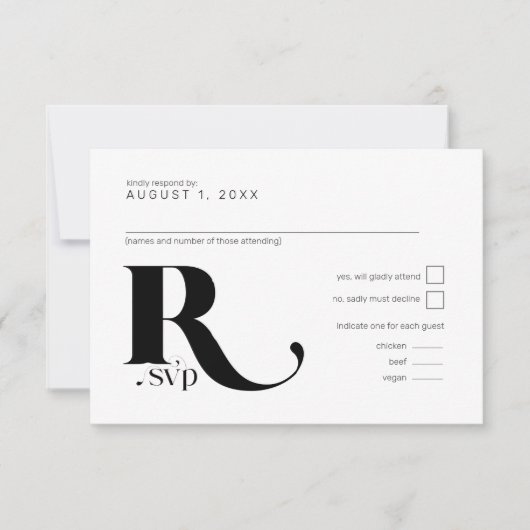 Decoratief Modern Wedding RSVP ID887 (Voorkant)