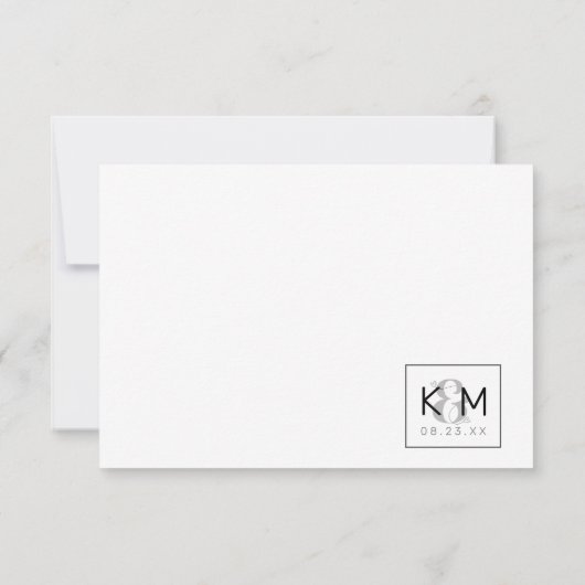 Decoratief Modern Wedding RSVP ID887 (Achterkant)