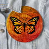 Decoratief monoarch Butterfly Gold Red Ronde Button 6,0 Cm (In situ)