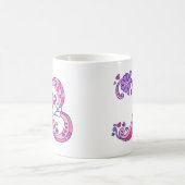 Decoratief Monogram B harten en bloemen roze mok (Center)