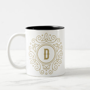 Decoratief Monogram D Two-Tone Koffie Mok