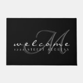 Decoratief monogram en adres | Welkom Deurmat (Voorkant)