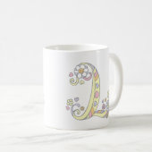 Decoratief Monogram L harten en bloemen mok (Voorkant rechts)