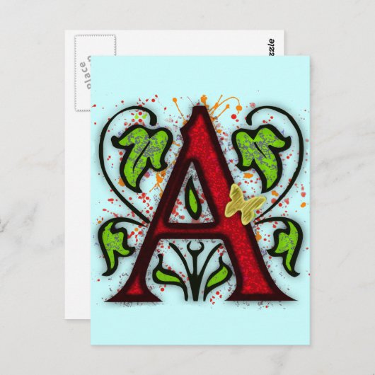Decoratief monogram letter A Briefkaart (Voorkant / Achterkant)