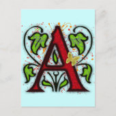 Decoratief monogram letter A Briefkaart (Voorkant)