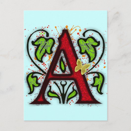 Decoratief monogram letter A Briefkaart (Voorkant)