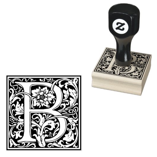 Decoratief monogram letter B Rubberstempel (Gestempeld)