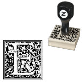 Decoratief monogram letter E Rubberstempel (Gestempeld)