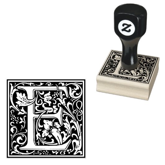 Decoratief monogram letter E Rubberstempel (Gestempeld)