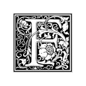 Decoratief monogram letter F Rubberstempel (Afrduk)