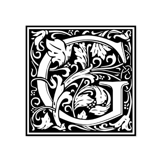 Decoratief monogram letter G Rubberstempel (Afrduk)