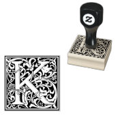 Decoratief monogram letter K Rubberstempel (Gestempeld)