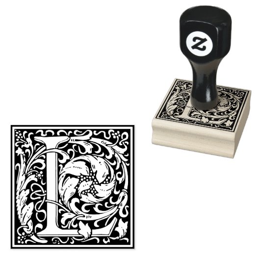 Decoratief Monogram Letter L Rubberstempel (Gestempeld)