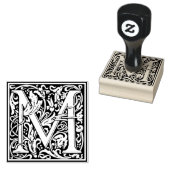 Decoratief monogram letter M Rubberstempel (Gestempeld)