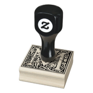 Decoratief monogram letter M Rubberstempel