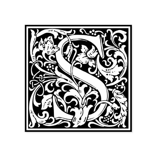 Decoratief monogram letter S Rubberstempel (Afrduk)