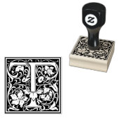 Decoratief Monogram Letter T Rubberstempel (Gestempeld)