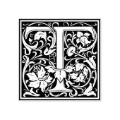 Decoratief Monogram Letter T Rubberstempel (Afrduk)