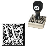 Decoratief Monogram Letter W Rubberstempel (Gestempeld)