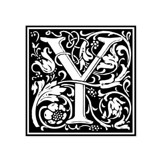 Decoratief monogram letter Y Rubberstempel (Afrduk)