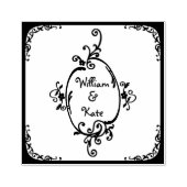 Decoratief monogram rubberstempel (Afrduk)