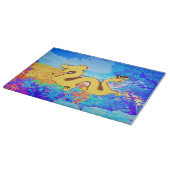 Decoratief Mythisch Chinees Gele Draak Snijplank (Hoek)