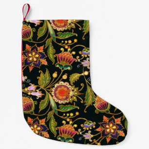 decoratief naadloos patroon. Bloemen bladeren Kleine Kerstsok