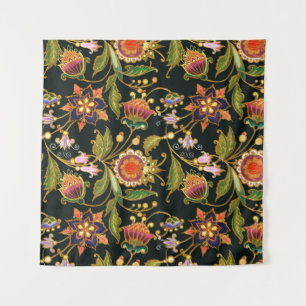 decoratief naadloos patroon. Bloemen bladeren Wandkleed