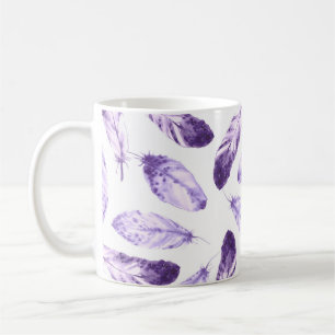 Decoratief naadloos patroon met veren. Waterco Koffiemok