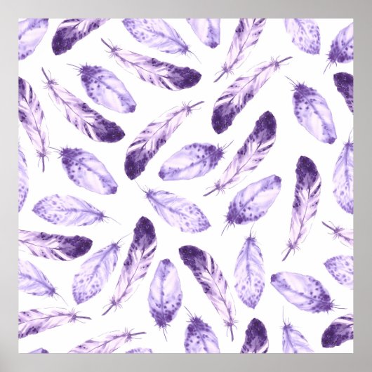 Decoratief naadloos patroon met veren. Waterco Poster (Voorkant)