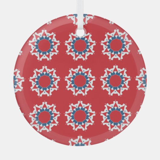 Decoratief naadloos patroon rond element glas ornament (Voorkant)