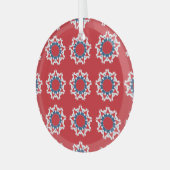 Decoratief naadloos patroon rond element glas ornament (Voorkant links)