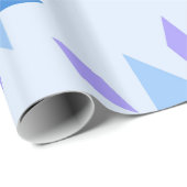 Decoratief Nederlands Snowflake Blauw Geometrisch Cadeaupapier (Rol Hoek)