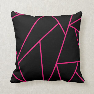 Decoratief omkeerbaar Neon Pink en Black Mosaic Kussen