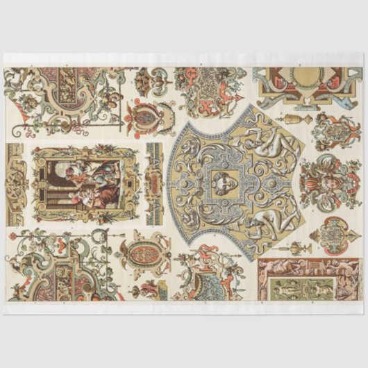 decoratief ontkoppelpapier voor Rococo-barokstijl Tissuepapier (Voorkant)